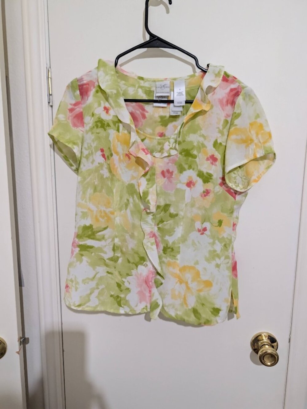 Emma James, Liz Clairborne Blouse/Top, Size 6, White/Multi colors, very cute